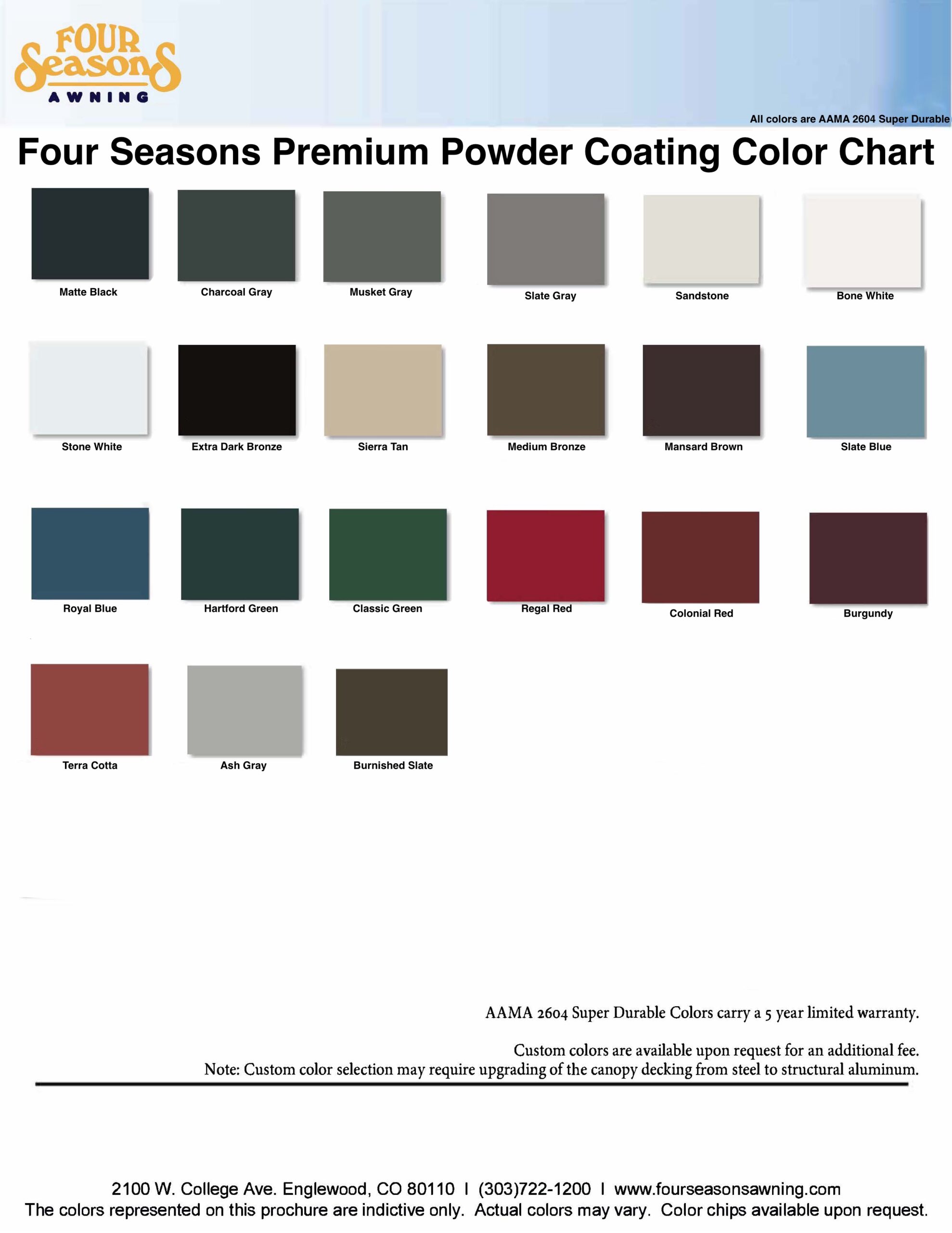 FSA Public Premium Color Chart (Updated 9_13_23)