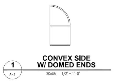 Canvas Awning Style Convex Domed Ends Side