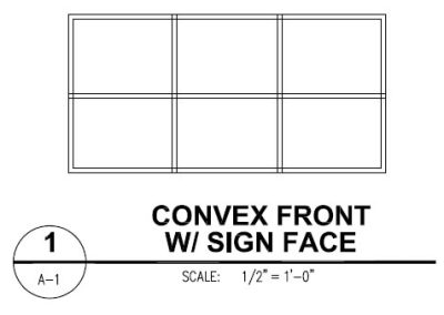 Canvas Awning Style Convex Isometric Front