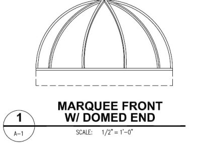 Canvas Awning Style Marquee Domed End Front
