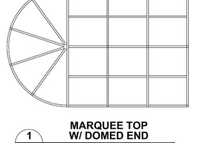 Canvas Awning Style Marquee Domed End Top