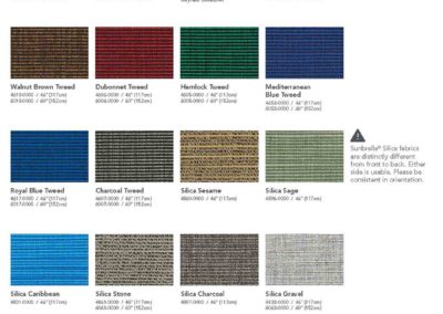 Sunbrella Shade Textures Color Chart